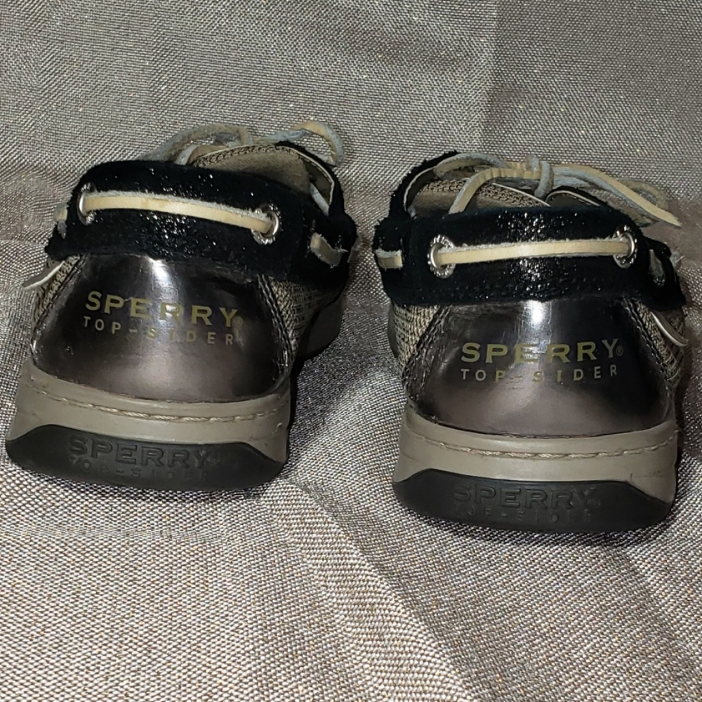 π Gorgeous Black Sparkle Sperry Top Sider - Picture 7 of 11